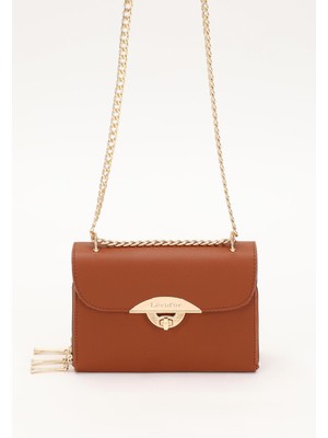 Lêvi D'or Taba Üç Bölmeli Zincir Askılı Omuz Çantası