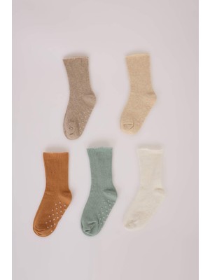 DeFacto Erkek Bebek Dikişsiz 5'li Pamuklu Uzun Çorap C9114A5NS