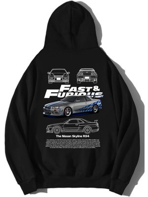 BRZ Collection Unisex Oversize Fast & Furious Nissan Skyline R34 Hoodie