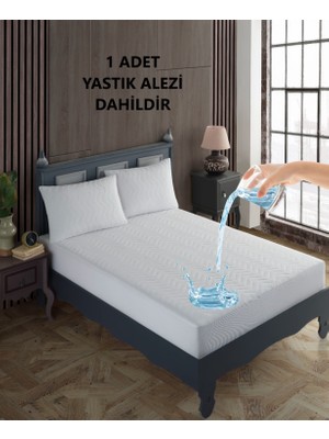 Gülcü Tek Kişilik Kapitone Fitted Su Geçirmez Yastık ve Yatak Alezi Seti Yatak Koruyucu