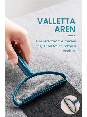 Valletta Aren Çift Taraflı Elbise Tiftik Ve Tüy Toparlayıcı Kazak Halı Plastik Kumaş Tüy Alma Yeşil