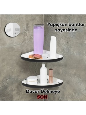 Lona Home 2 'li Istiridye Banyo Düzenleyici Raf Şampuanlık ve Sabunluk