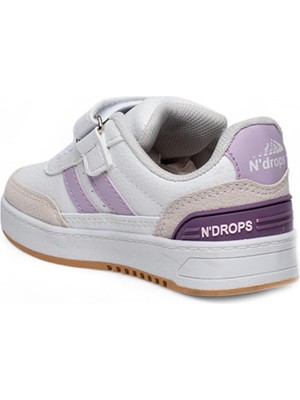 Ndrops 016-24 Deri Kız Çocuk Sneaker Beyaz Lila 31-35