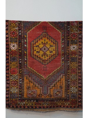 Designev 114x171 Cm El Dokuma Çok Renkli Yıkanabilir Antik El Dokuma Küçük Boy Kilim