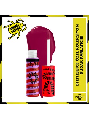 Nyx Professional Makeup Beetlejuice Özel Koleksiyon Dudak Parlatıcısı - 03 Purple + Red