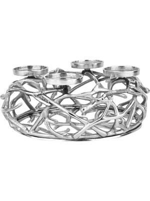 Eglo 422056 "oroquıeta" Metal Nikel Şamdan- Mumluk 35 cm  Çapında