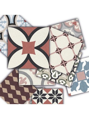 Tink Kendinden Yapışkanlı Patchwork Desenli Pvc Karo 10 x 10 cm 20'li Paket
