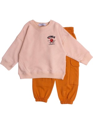 Chicsy Baby Skay Walk Baskılı Oversize  Alt Üst Bebek Çocuk Eşofman Takımı