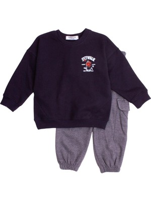 Chicsy Baby Skay Walk Baskılı Oversize  Alt Üst Bebek Çocuk Eşofman Takımı