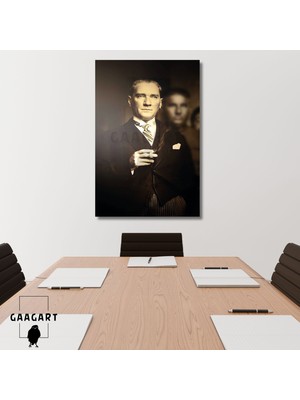 Gaagart Tekli Dikey Kanvas Duvar Tablosu Ofis Tablosu Kemal Atatürk