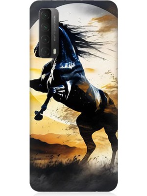 Teknomeg Huawei P Smart 2021 Uyumlu Şaha Kalkmış At  Desenli Silikon Kılıf