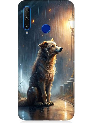 Teknomeg Huawei Honor 20 Lite Uyumlu Yağmurlu Sokak  Desenli Silikon Kılıf