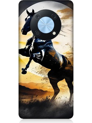 Teknomeg Huawei Nova Y90 Uyumlu Şaha Kalkmış At  Desenli Silikon Kılıf