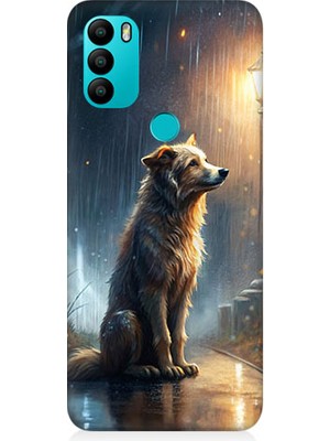 Teknomeg General Mobile GM21 Plus Uyumlu Yağmurlu Sokak  Desenli Silikon Kılıf