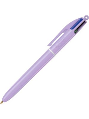 Bic 4 Renkli Tükenmez Kalem Pastel Mor Renk Seçeneği ile Pratik Kırtasiye Ürünü