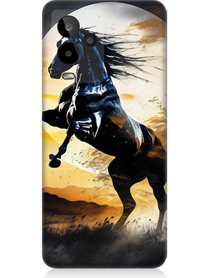 Teknomeg General Mobile GM24 Pro Uyumlu Şaha Kalkmış At  Desenli Silikon Kılıf