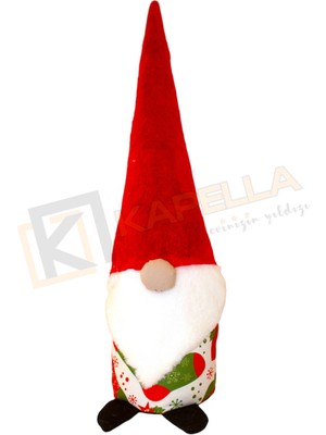 kapella yılbaşı noel baba kapı stoperi yılbaşı çorabı beyaz desenli