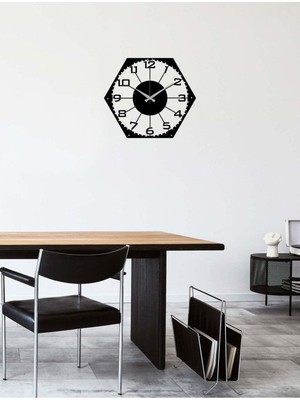 Artroya Serisi Metal Duvar Saati   -Ev Dekorasyon - 41 X 50 - Cm - Siyah - Clock-043