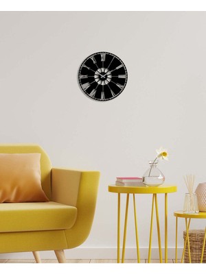 Artroya Serisi Metal Duvar Saati   -Ev Dekorasyon - 42 X 42 - Cm - Siyah - Clock-222