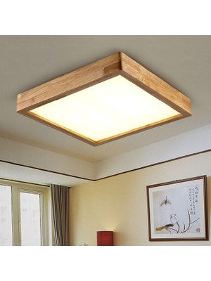 Wood Design World Ahşap Çerçeve Tavan LED Aydınlatma Avize