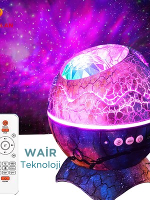 Wair Teknoloji Dinozor Yumurtası Gece Masa Lambası Bluetooth Hoparlör LED Lamba Gökyüzü Projektör LED Işık