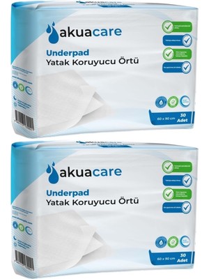 Akuacare Hasta Alt Açma Yatak Koruyucu Örtü 60*90 Cm 60 Adet (2pk*30)