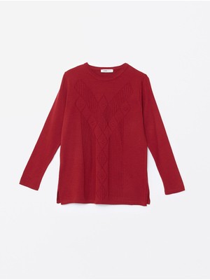 Lcw Grace Bisiklet Yaka Dokulu Kadın Triko Kazak