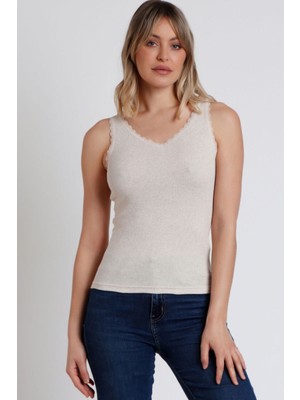 Ayyıldız 43561 Ribana Bej Atlet T-Shirt