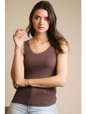 Ayyıldız 43561 Ribana Kahverengi Atlet T-Shirt