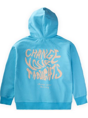 Cigit Change Your Thouchts Baskılı Sweatshirt 9-14 Yaş Mavi