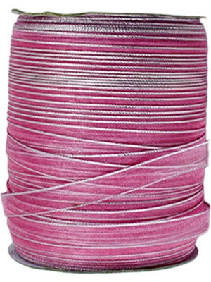 Tahtakale Toptancı Organze Kurdele 1 Cm Kenarı Şeritli  (457 Metre)  Pembe