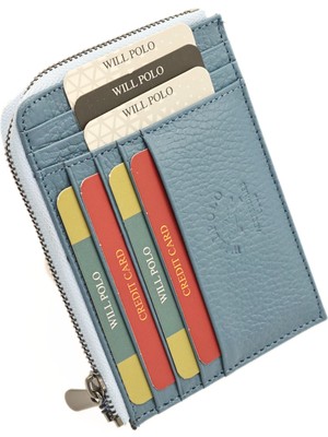 Willpolo Deri Fermuar Bölmeli Kadın Cüzdan Kartlık Büyük Boy