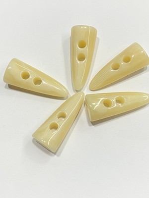 Karan Tuhafiye Fil Dişi Düğme Çoban Düğme/ 4 cm / 5 Li Set /kırçıllı Seri / Krem