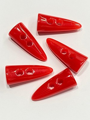 Karan Tuhafiye Fil Dişi Düğme Çoban Düğme/ 4 cm / 5 Li Set /kırçıllı Seri / Kırmızı