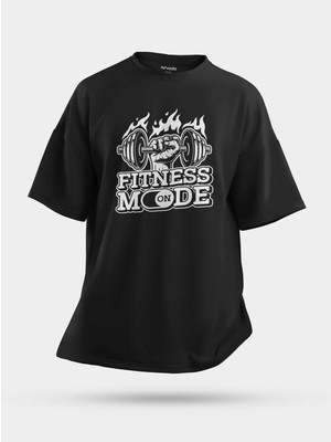 Nirvoda Oversize Fitness Mod On Gym  Baskılı Tişört