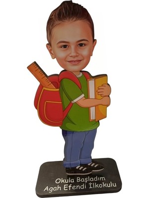 Özcan Tasarım Kişiye Özel Ahşap Biblo - Erkek Çocuk Karikatür Biblo - Mezuniyet Biblosu