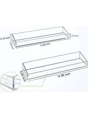 Vekorr modern mekanlar ıçin pratik depolama çözümü şık ve minimalist tasarımlı şeffaf duvar rafı