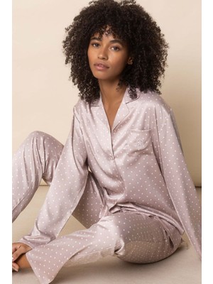 Ayyıldız 62649 Pudra Saten Pjama Takımı