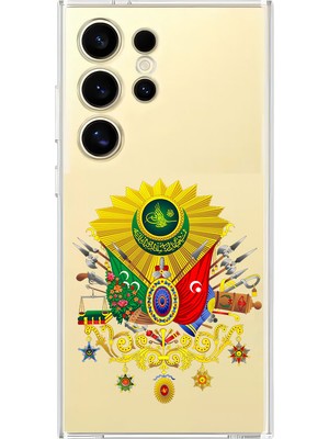 Zeyno Samsung S23 Ultra Uyumlu Osmanlı Amblem Desenli Silikon Kılıf