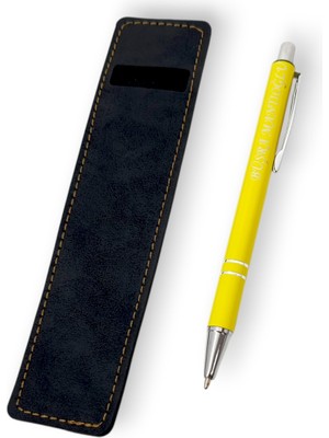 Öğretmenler Günü Özel Hediye Isme Özel El Yapımı Deri Kalem Kılıfı ve Isme Özel Tükenmez Kalem