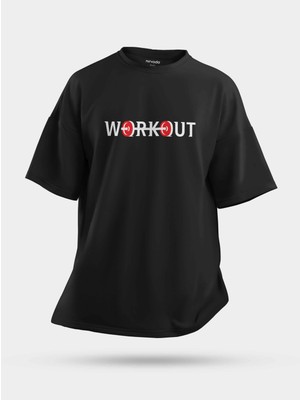 Nirvoda Oversize Workout Fitness Gym Unisex Baskılı Tişört