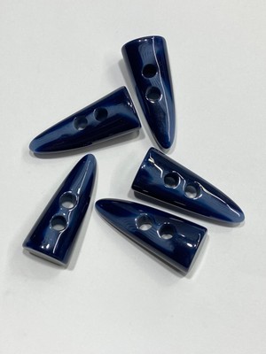 Karan Tuhafiye Fil Dişi Düğme Çoban Düğme/ 4 cm / 5 Li Set /kırçıllı Seri / Lacivert