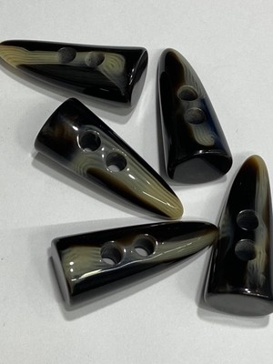 Karan Tuhafiye Fil Dişi Düğme Çoban Düğme/ 4 cm / 5 Li Set /kırçıllı Seri / Kahve