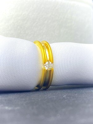 Ermir Gold Cartier Tektaş Pırlanta Yüzük 14 Ayar