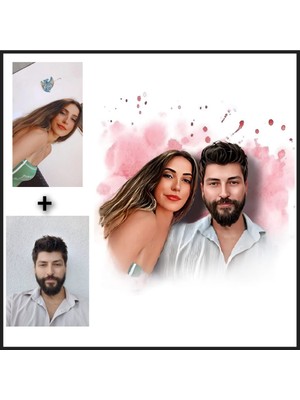 Kişiye Özel Yağlı Boya Efektli Birleştirme Tablo