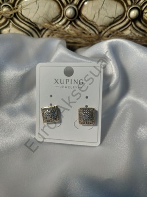 Xuping Jewelry Gömme Taş Detaylı Vıp Küpe