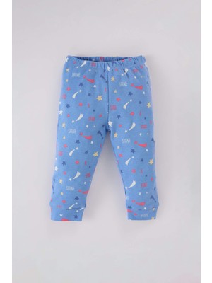 DeFacto Kız Bebek Pijama Takımı Yıldız Desenli Uzun Kollu Üst Beli Lastikli Uzun Alt D8646A524AU