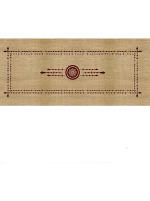 Adn Home Decor 140X50 cm Indian Serisi Çuval Görünümlü Runner Bordo