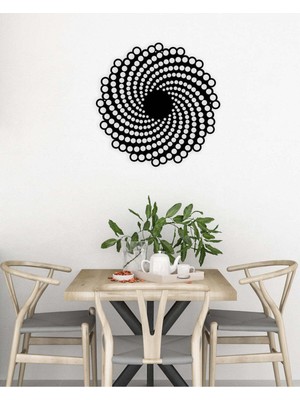 Artroya - Baloncuk Girdabı Metal Duvar Tablosu - Ev Duvar Dekorasyonu - 50 X 50 - Cm -Siyah - Deco-124