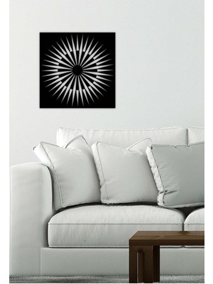 Artroya - Illusion Sun Metal Duvar Tablosu - Ev Duvar Dekorasyonu - 60 X 60 - Cm -Siyah - Deco-182